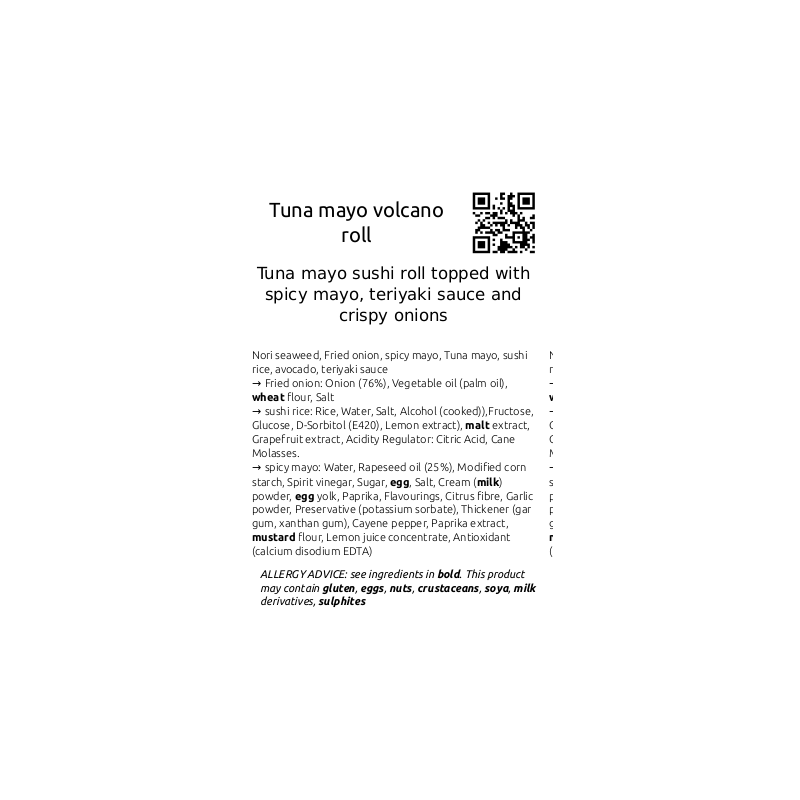 Tuna mayo volcano roll