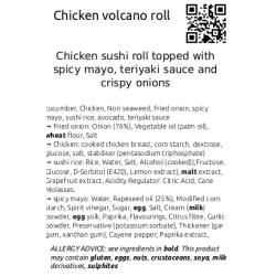 Chicken volcano roll